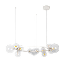 Люстра підвісна кільце з плафонами Light House LS-17132-15 WH+CL біла, плафони прозорі 