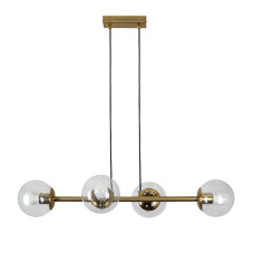 Люстра підвісна молекула Levistella 7529909-4 BRZ+CL бронза, плафон прозорий 