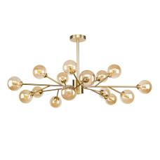 Люстра молекула стельова Levistella 7529806-15 BRZ+BR бронза, плафон коричневий