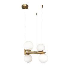 Люстра підвісна у вигляді кільця Levistella 7521011-4 BRZ+WH бронза, плафон білий 