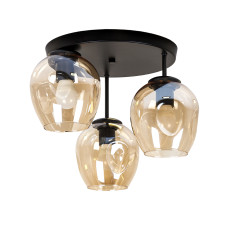 Люстра стельова Light House LS-19452F-3 BK+BR (300) чорний, плафон коричневий 