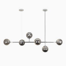Люстра підвісна молекула Levistella 7529802-6 CR+BK хром, плафон чорний
