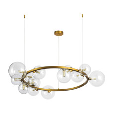 Люстра молекула підвісна Light House LS-17132-15 DDG+CL золото, плафон прозорий