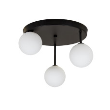 Люстра стельова Light House LS-19453-3 BK+WH (300) чорний, плафон білий 