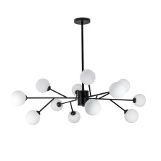 Люстра молекула стельова Levistella 7529806-12 BK+WH чорний, плафон білий 