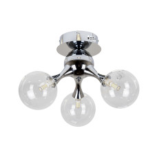 Люстра стельова молекула Levistella 7529817-3 CR+CL хром, плафон прозорий