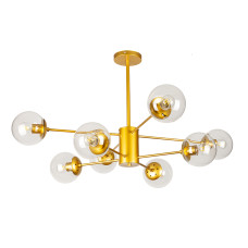 Люстра молекула стельова Levistella 7526033-8 GD+CL золото, плафони прозорі