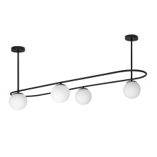 Люстра стельова Levistella 7529812-4 BK+WH чорна, плафон білий