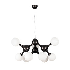 Люстра молекула підвісна Levistella 7529816-9 BK+WH чорна, плафон білий 