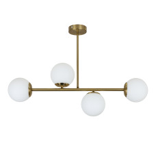 Люстра стельова молекула Levistella 7529825-4 BRZ+WH бронза, плафон білий 