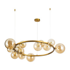 Люстра молекула підвісна Light House LS-17132-15 DDG+BR золото, плафон коричневий 