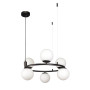 Зображення Люстра підвісна у вигляді кільця Levistella 7521011-6 BK+WH чорна, плафон білий  ИМ Light-Deco 