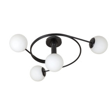 Люстра стельова Light House LS-19426/4 BK+WH колір чорний, плафони білі 