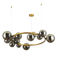 Люстра підвісна кільце з плафонами Light House LS-17132-15 DDG+BK золото, плафони чорні