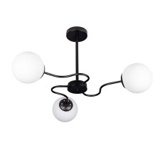 Люстра молекула потолочная Levistella 752F2415-3 BK+WH черная, плафоны белые