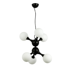 Люстра молекула підвісна Levistella 7529816-6 BK+WH чорна, плафон білий 