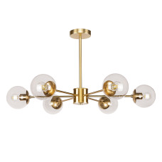 Люстра стельова молекула Levistella 7529807-6 BRZ+CL бронза плафон прозорий