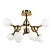 Люстра молекула стельова Levistella 7529817-9 BRZ+WH бронза, плафон білий