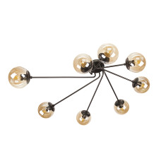 Люстра молекула стельова Levistella 7529803-8 BK+BR чорний, плафон коричневий 
