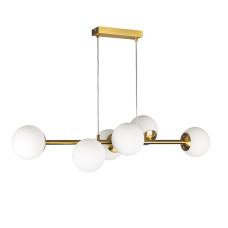 Люстра підвісна молекула Levistella 752101-6(1010) AGD+WH (BRONZE) бронза, плафон білий