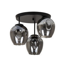 Люстра стельова Light House LS-19452F-3 BK+BK (300) чорна, плафон чорний