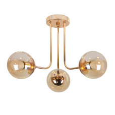 Люстра стельова молекула Levistella 7529908-3 GOLD+BR золото, плафон коричневий