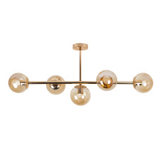 Люстра стельова молекула Levistella 7529906-5 GOLD+BR золото, плафон коричневий 