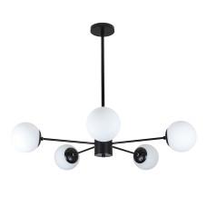 Люстра молекула стельова Levistella 7529807-5 BK+WH чорна плафон білий 