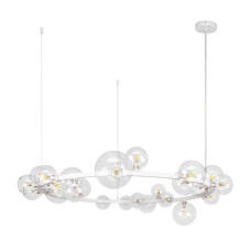 Люстра підвісна кільце з плафонами Light House LS-17132-24 WH+CL біла, плафон прозорий 