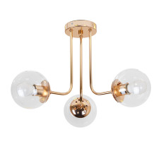 Люстра стельова молекула Levistella 7529908-3 GOLD+CL золото, плафон прозорий 