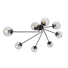 Люстра стельова молекула Levistella 7529803-8 BK+CL чорний, плафон прозорий