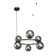 Люстра підвісна у вигляді кільця Levistella 7521011-6 BK+BK чорна, плафон чорний 