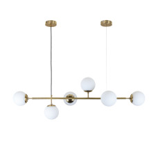 Люстра молекула підвісна Levistella 7529802-6 BRZ+WH бронза, плафон білий 