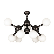 Люстра молекула стельова Levistella 7529817-9 BK+WH чорна, плафони білі