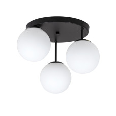 Люстра стельова Light House LS-19446-3 BK+WH (300) чорна, плафон білий 