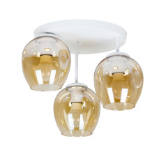 Люстра стельова Light House LS-19452F-3 WH+BR (300) біла, плафон коричневий 