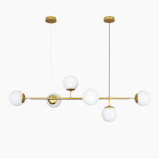 Люстра підвісна молекула Levistella 7529802-6 GD+WH золото, плафон білий 