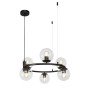 Зображення Люстра підвісна у вигляді кільця Levistella 7521011-6 BK+CL чорна, плафон прозорий  ИМ Light-Deco 1 