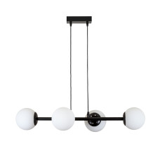 Люстра підвісна молекула Levistella 7529909-4 BK+WH чорна, плафон білий