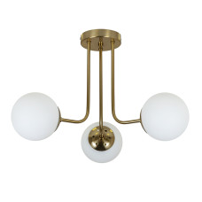Люстра стельова молекула Levistella 7529908-3 BRZ+WH бронза, плафон білий