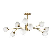 Люстра стельова молекула Levistella 7529806-9 BRZ+WH бронза, плафон білий