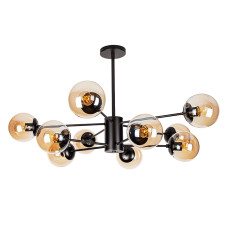 Люстра молекула стельова Levistella 7526033-10 BK+BR чорна, плафони коричневі 
