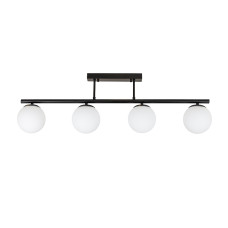 Люстра стельова Levistella 7529821-4 BK+WH чорна, плафони білі 