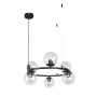 Зображення Люстра підвісна у вигляді кільця Levistella 7521011-6 BK+CL чорна, плафон прозорий  ИМ Light-Deco 