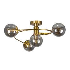 Люстра стельова молекула Light House LS-19426-4 BRZ+BK бронза, плафон чорний