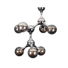 Люстра молекула стельова Levistella 7529817-7 CR+BK хром, плафони чорні