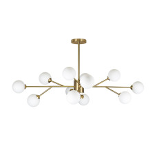 Люстра стельова молекула Levistella 7529806-12 BRZ+WH бронза, плафон білий