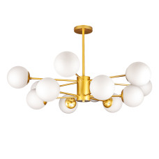 Люстра молекула стельова Levistella 7526033-12 GD+WH золото, плафони білі
