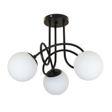 Люстра стельова молекула Levistella 7529903-3 BK+WH чорна, плафон білий 
