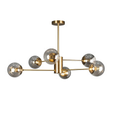 Люстра стельова молекула Levistella 7526033-6 BRZ+BK бронза, плафон чорний